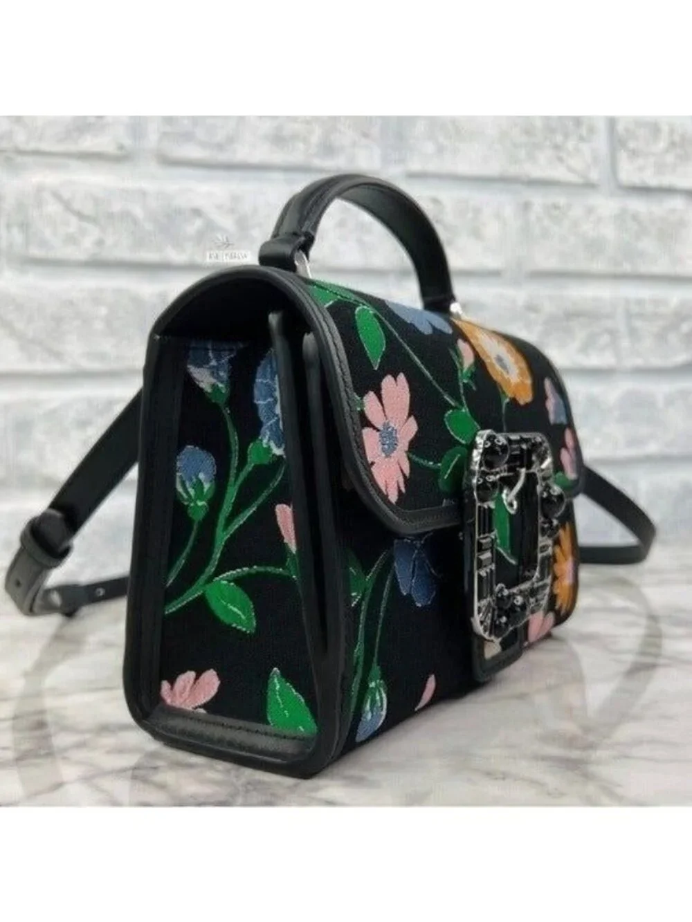 Kate Spade Lovitt Buckled Floral Jacquard Small Top-handle Crossbody